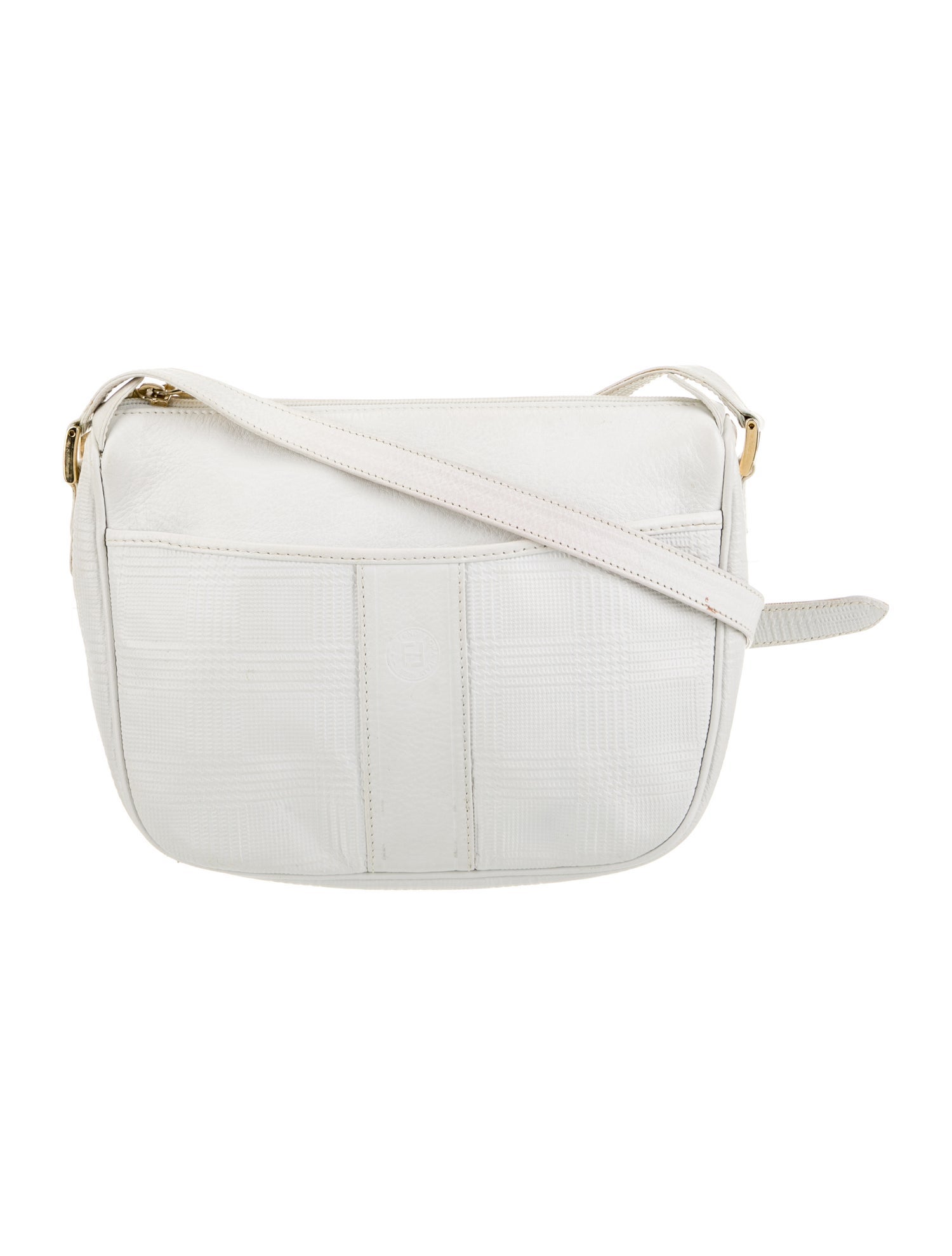 Fendi Embossed Leather Crossbody Bag Vintage