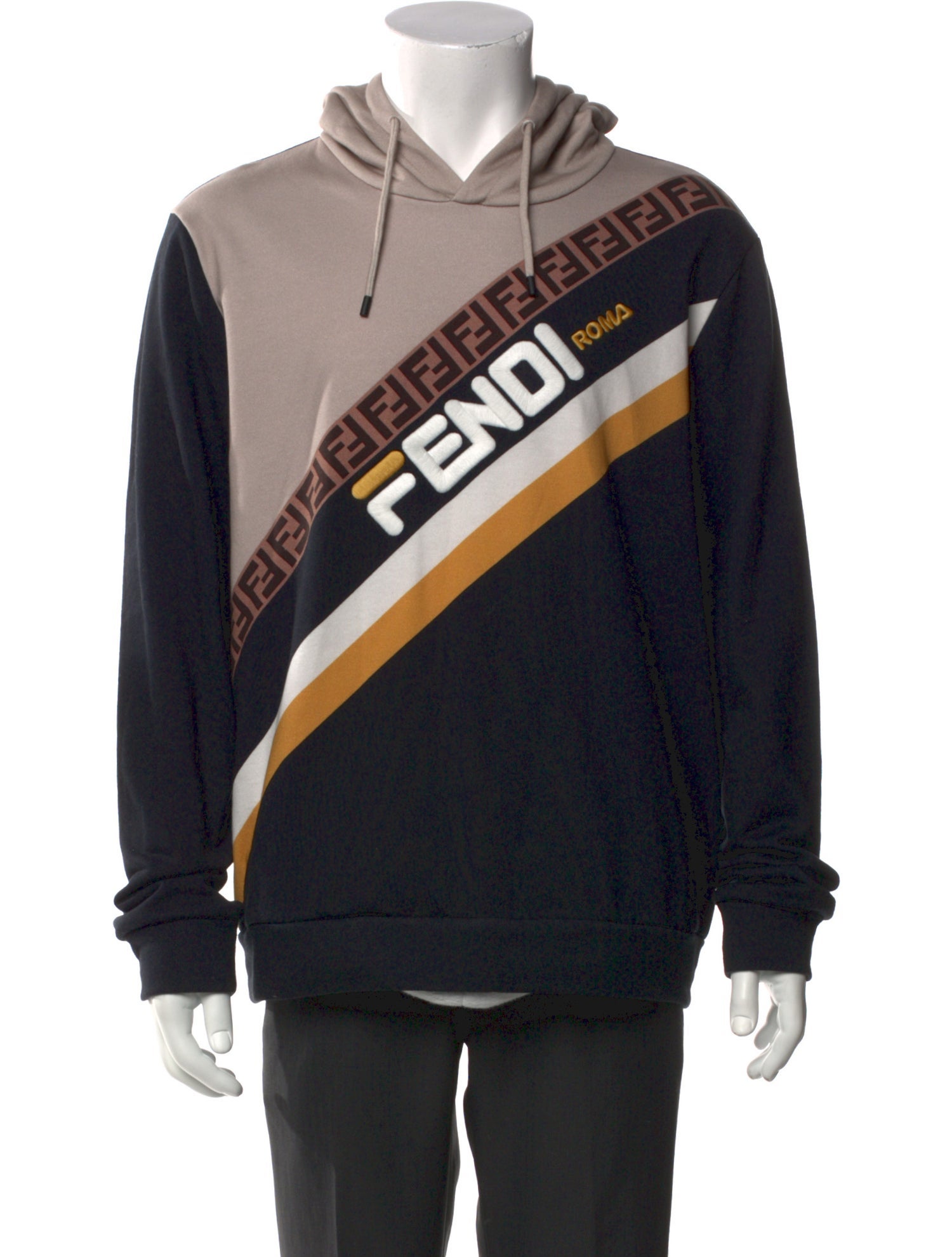 Fendi Zucca FF Logo Graphic Print Hoodie