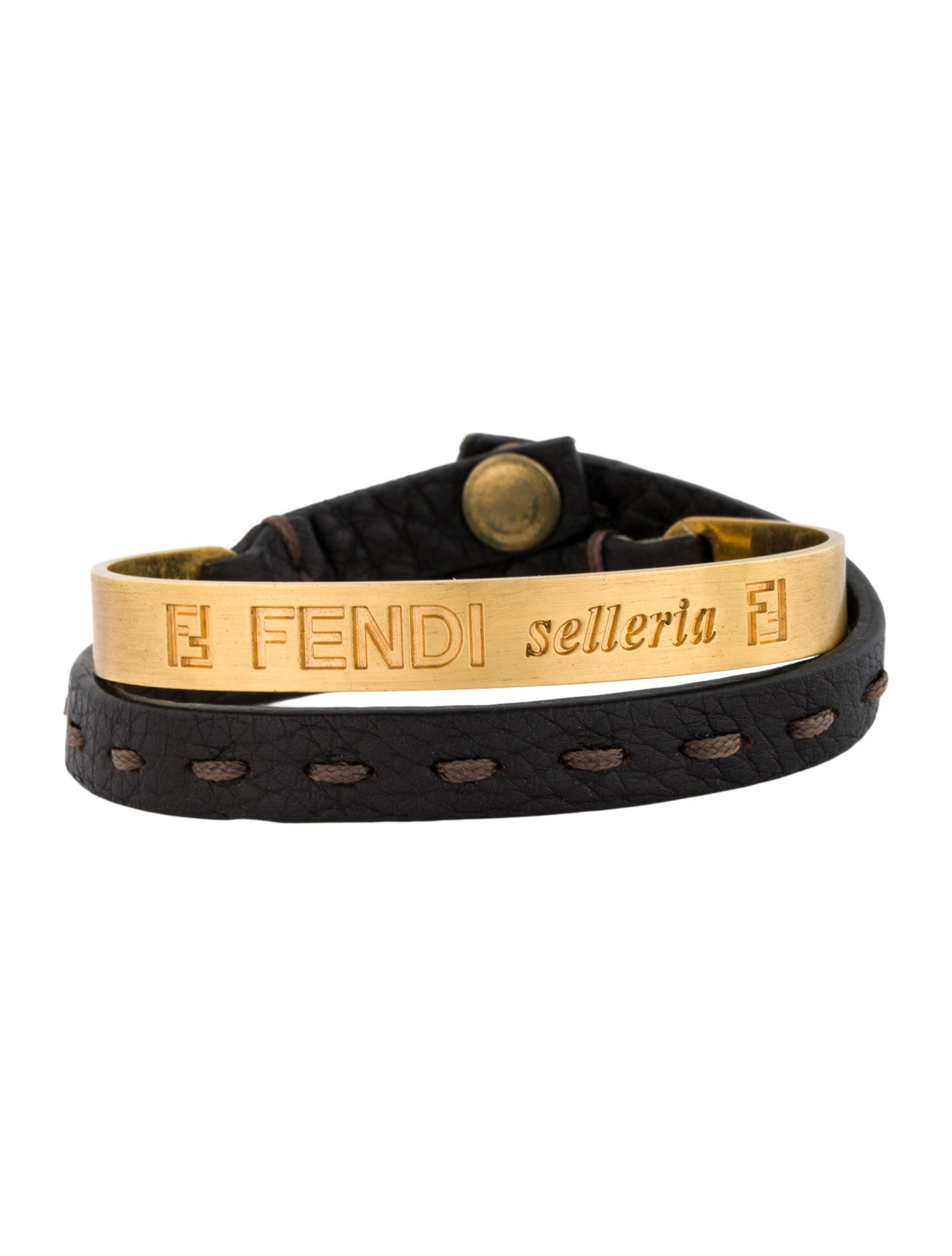 Fendi Leather Double Wrap Bracelet
