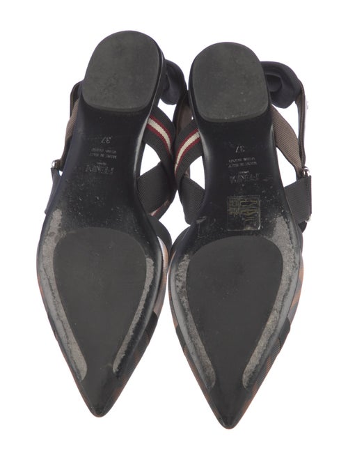 Fendi Zucca FF Logo Mesh Slingback Flats