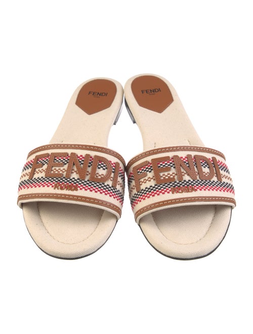 Fendi Leather Printed Slides