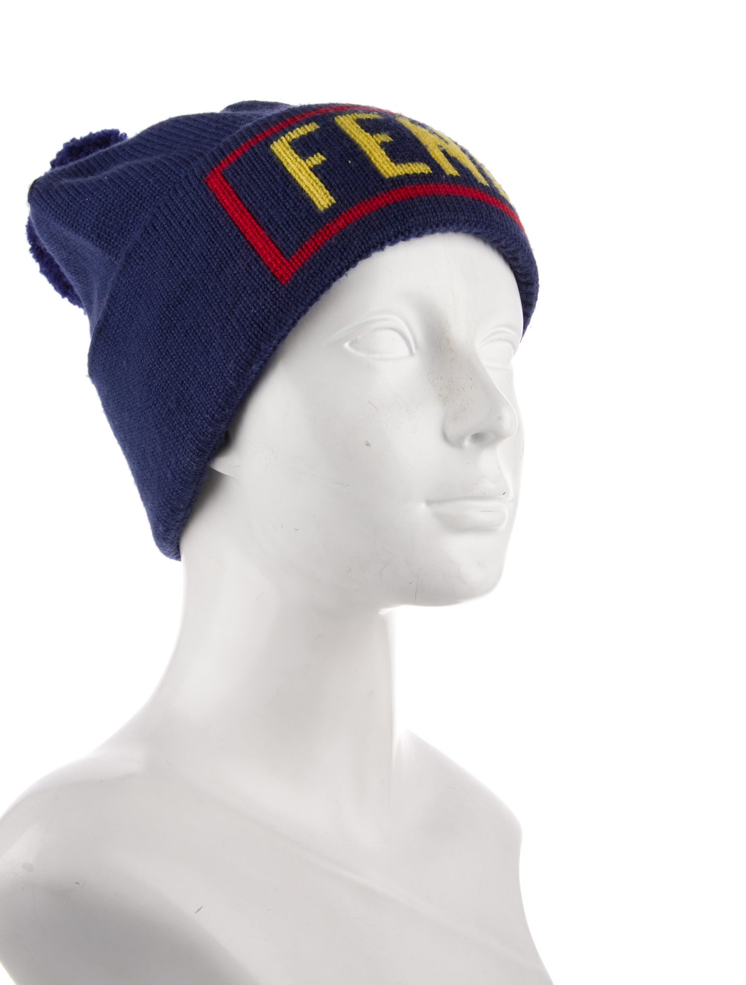 Fendi Blue Logo Beanie
