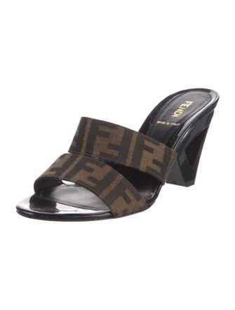 Fendi Zucca FF Logo Canvas Slides