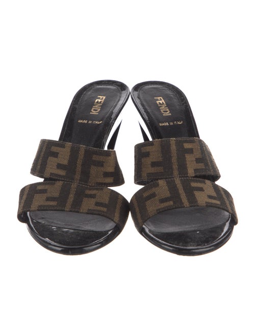 Fendi Zucca FF Logo Canvas Slides