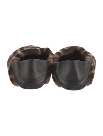 Fendi Zucca FF Logo Lambswool Ballet Flats