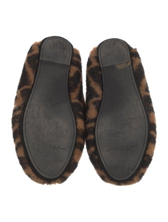 Fendi Zucca FF Logo Lambswool Ballet Flats