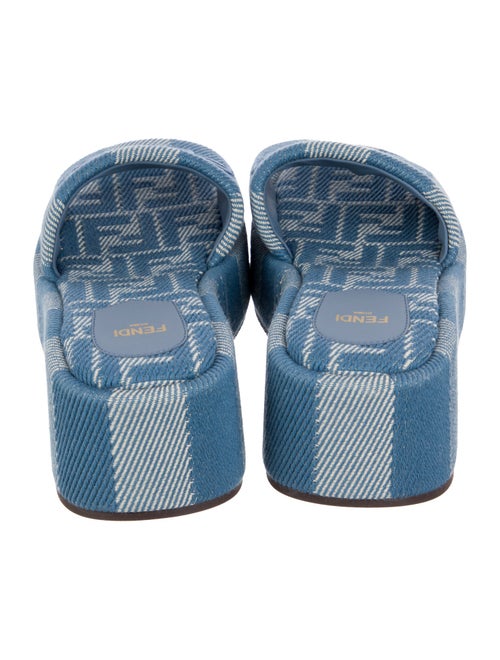 Fendi Denim Striped Slides