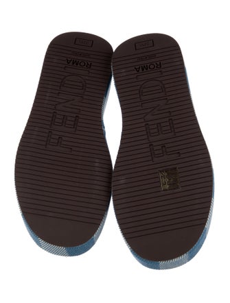 Fendi Denim Striped Slides