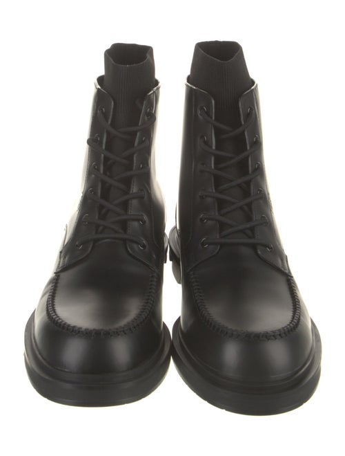 Fendi Zucca FF Logo Leather Combat Boots