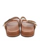 Fendi Raffia Leather Trim Embellishment Slides