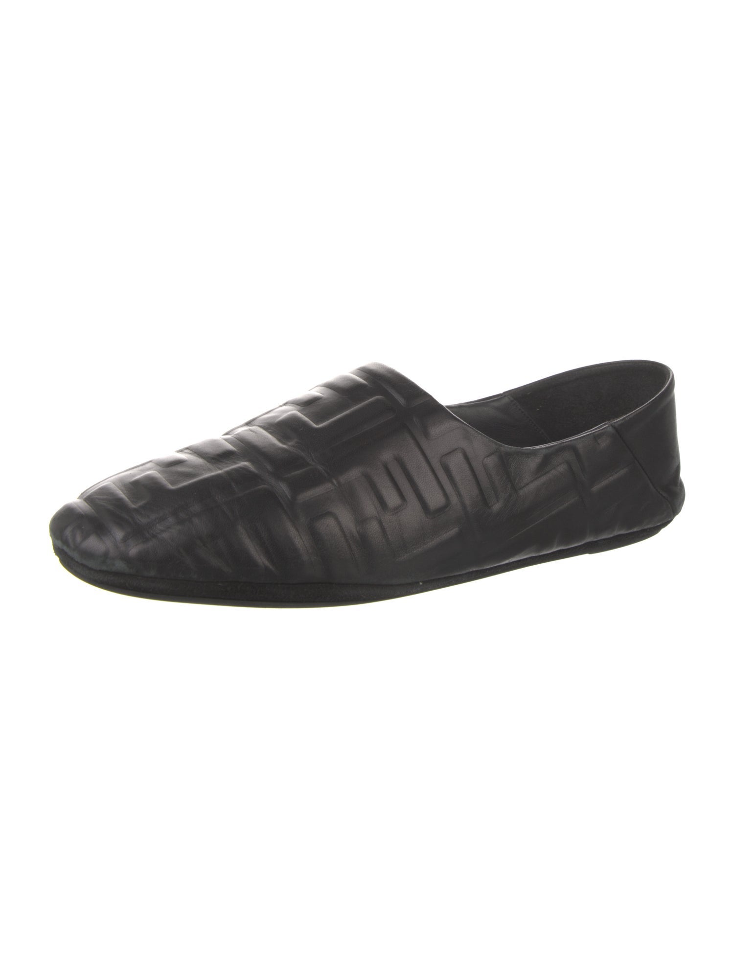 Fendi Zucca FF Logo Leather Loafers