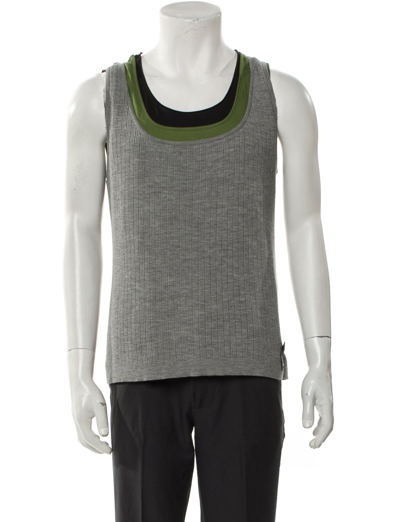 Fendi Wool Colorblock Pattern T-Shirt