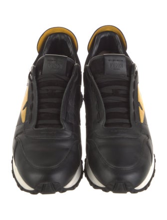 Fendi Monsters Motif Leather Sneakers