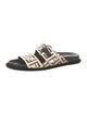 Fendi Zucca FF Logo Leather Slides