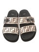 Fendi Zucca FF Logo Leather Slides