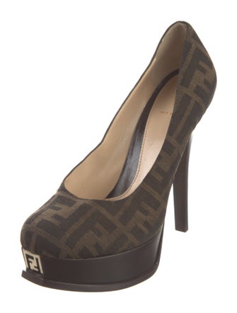 Fendi Zucca FF Logo Canvas Pumps