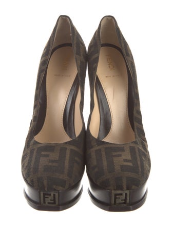Fendi Zucca FF Logo Canvas Pumps