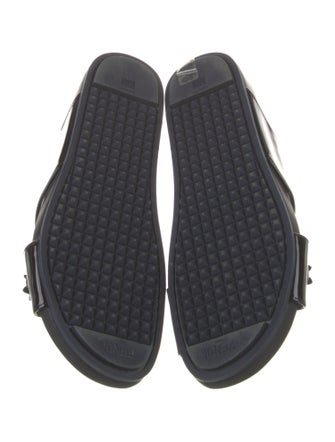 Fendi Patent Leather Studded Accents Slides