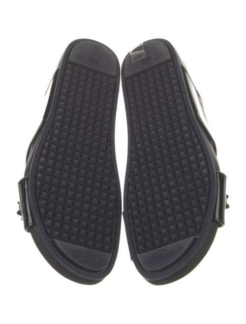 Fendi Patent Leather Studded Accents Slides