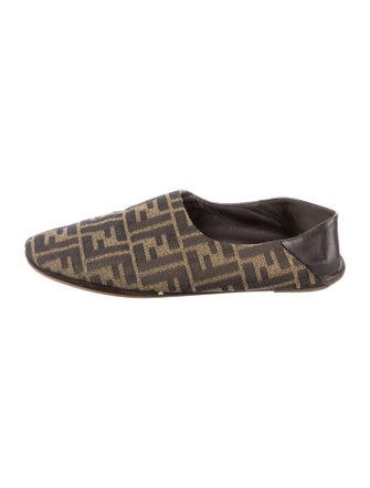 Fendi Zucca FF Logo Canvas Flats