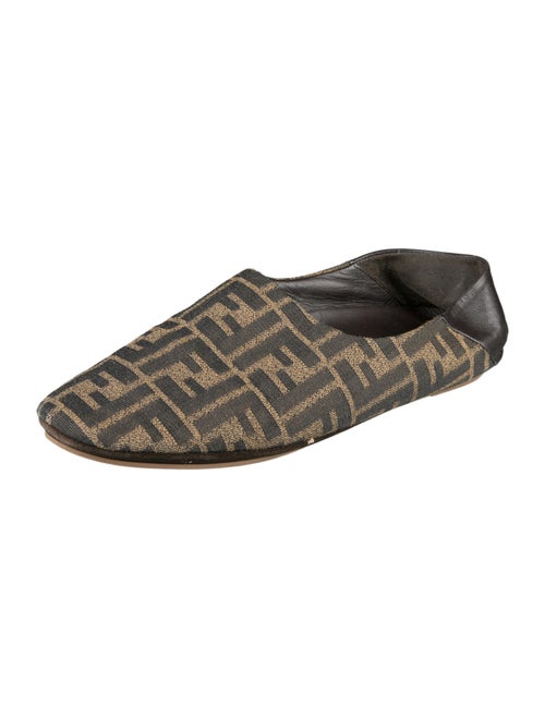 Fendi Zucca FF Logo Canvas Flats