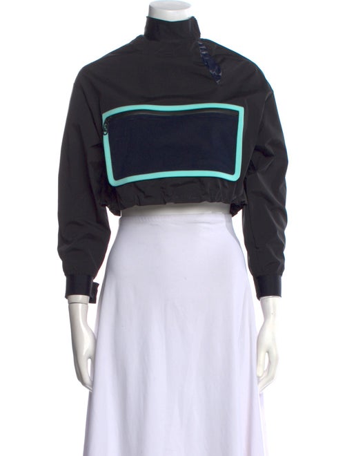 Fendi Colorblock Pattern Turtleneck Crop Top