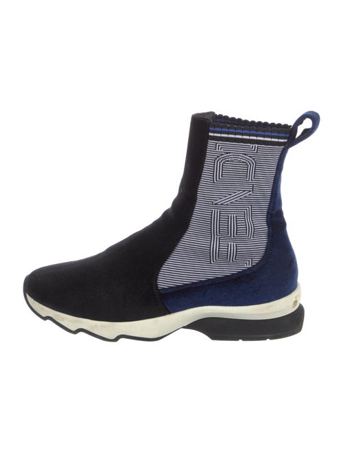 Fendi Velvet Colorblock Pattern Sock Sneakers