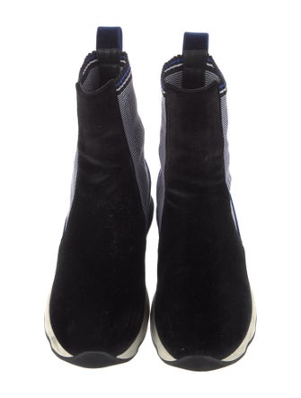 Fendi Velvet Colorblock Pattern Sock Sneakers