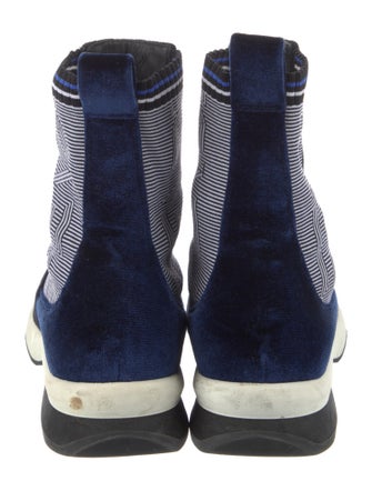 Fendi Velvet Colorblock Pattern Sock Sneakers