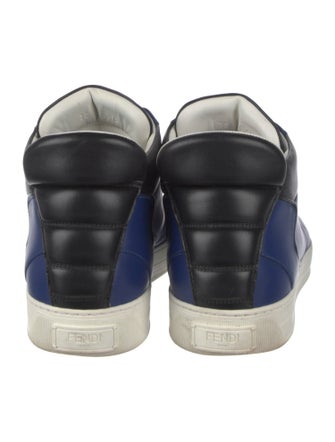 Fendi Monsters Motif Leather Sneakers