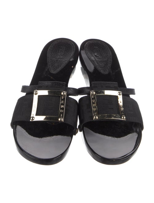Fendi Zucca FF Logo Canvas Slides