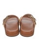 Fendi Raffia Leather Trim Embellishment Slides