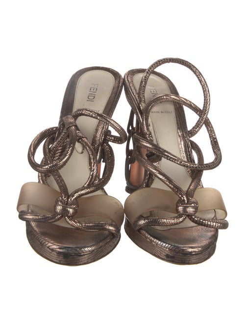 Fendi Leather T-Strap Sandals