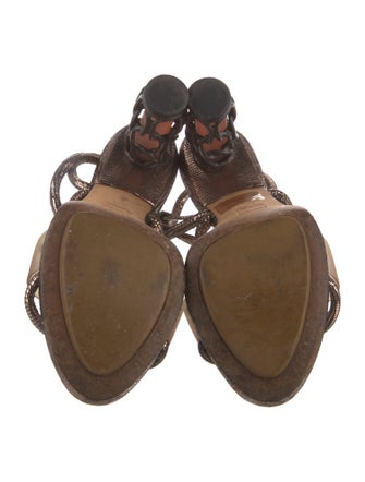 Fendi Leather T-Strap Sandals