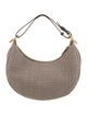 Fendi Brown Leather/Fabric Houndstooth graphy Small Shoulder Bag Small 2022