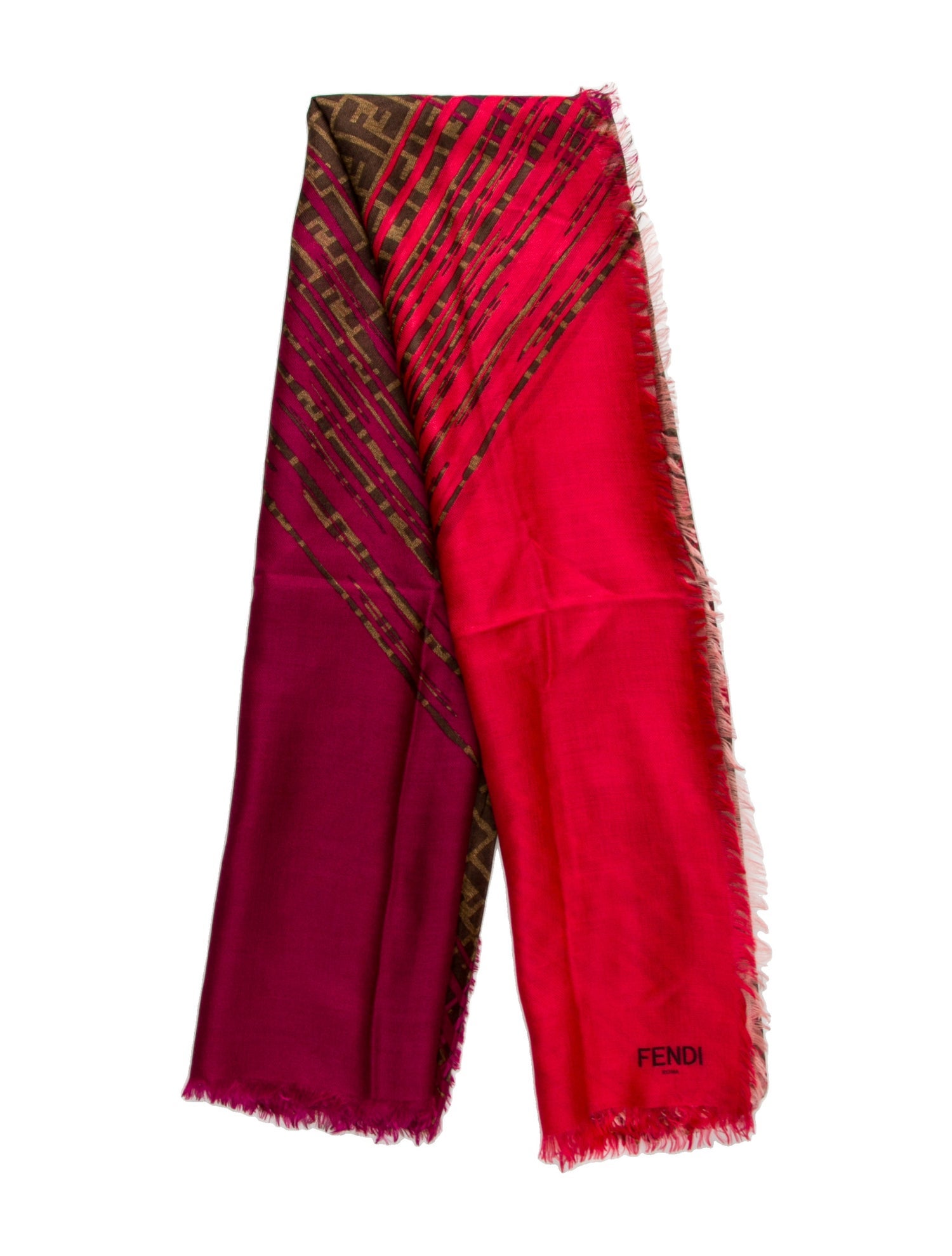 Fendi Wool Zucca FF Logo Scarf