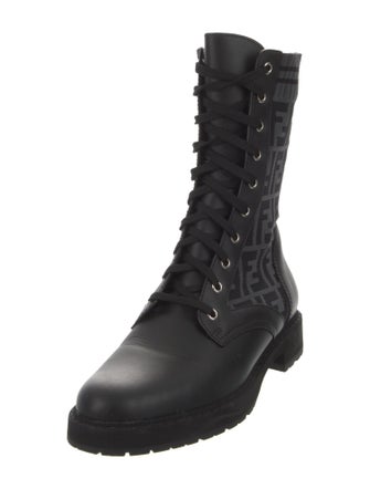Fendi Zucca FF Logo Printed Combat Boots