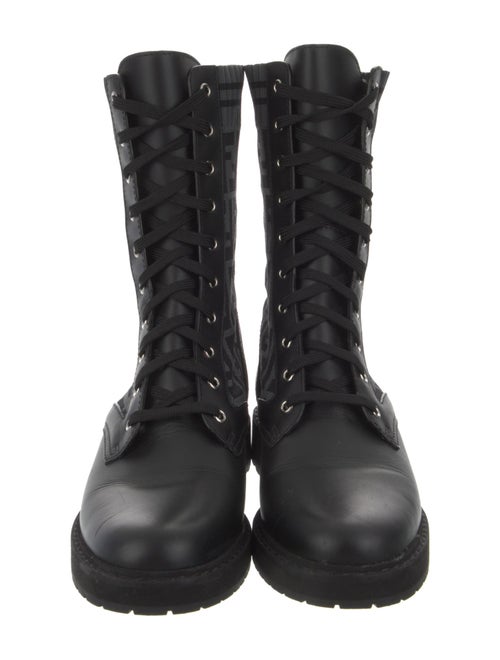Fendi Zucca FF Logo Printed Combat Boots