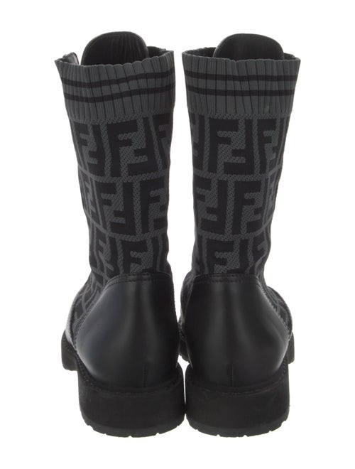 Fendi Zucca FF Logo Printed Combat Boots