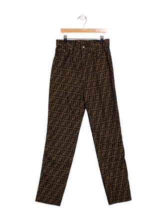 Fendi High-Rise Straight Leg Jeans