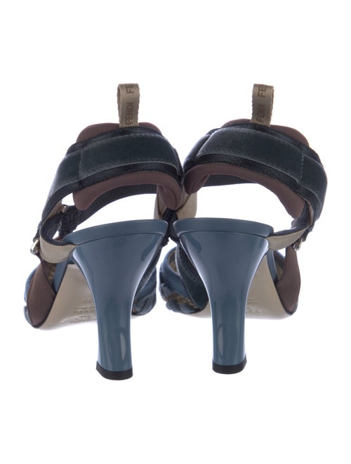 Fendi Zucca FF Logo Mesh Slingback Pumps