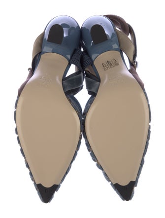 Fendi Zucca FF Logo Mesh Slingback Pumps