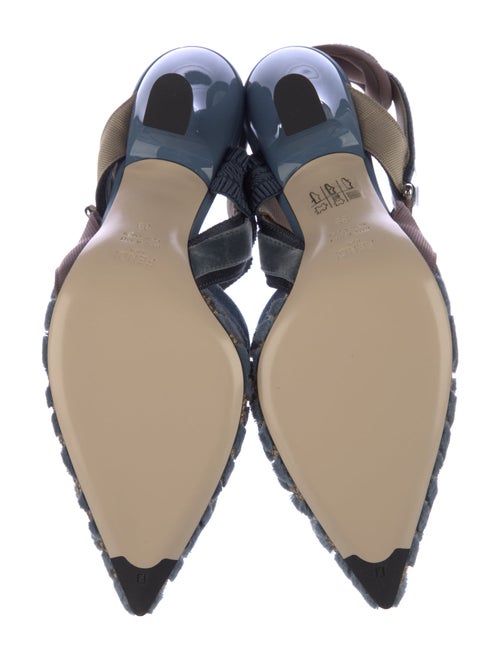 Fendi Zucca FF Logo Mesh Slingback Pumps