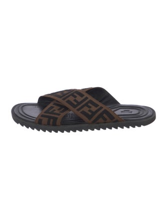 Fendi Zucca FF Logo Canvas Slides
