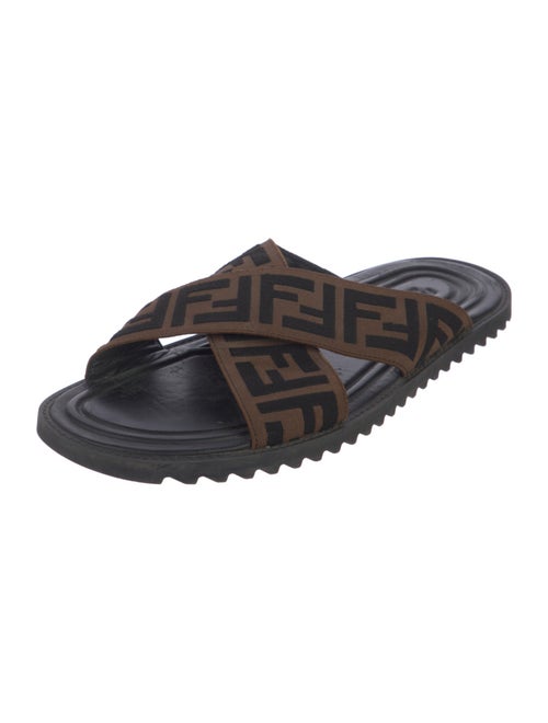 Fendi Zucca FF Logo Canvas Slides