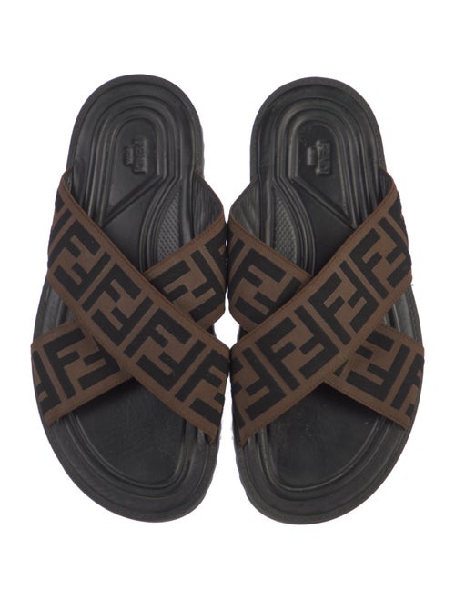 Fendi Zucca FF Logo Canvas Slides