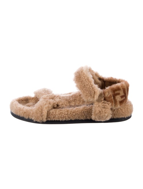 Fendi Zucca FF Logo Shearling Espadrilles