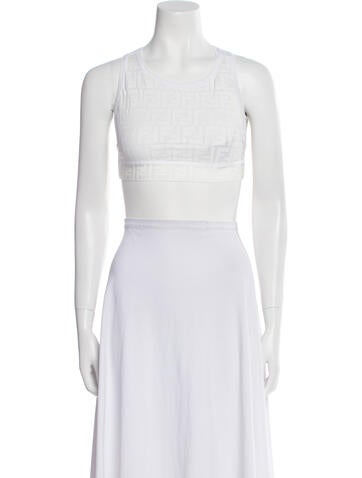 Fendi Tops Square Neckline Sleeveless Crop Top Us2, It38 | XS