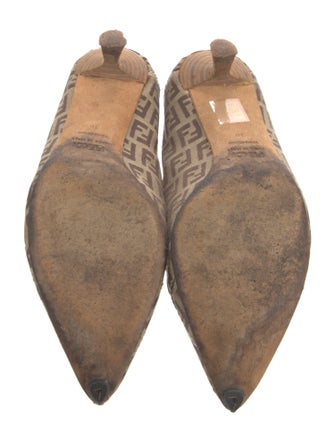 Fendi Zucca FF Logo Canvas Pumps