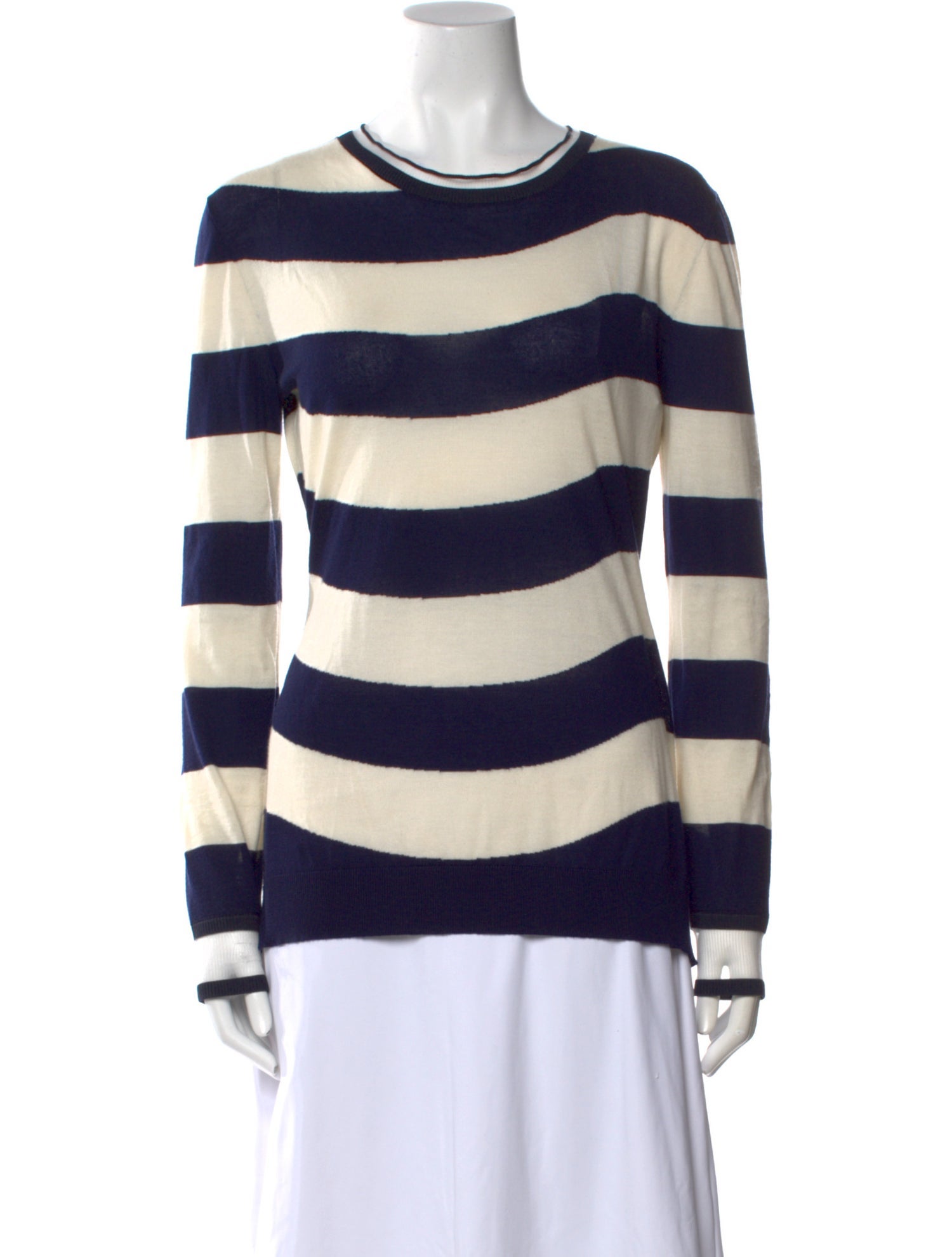 Fendi Striped Scoop Neck Sweater